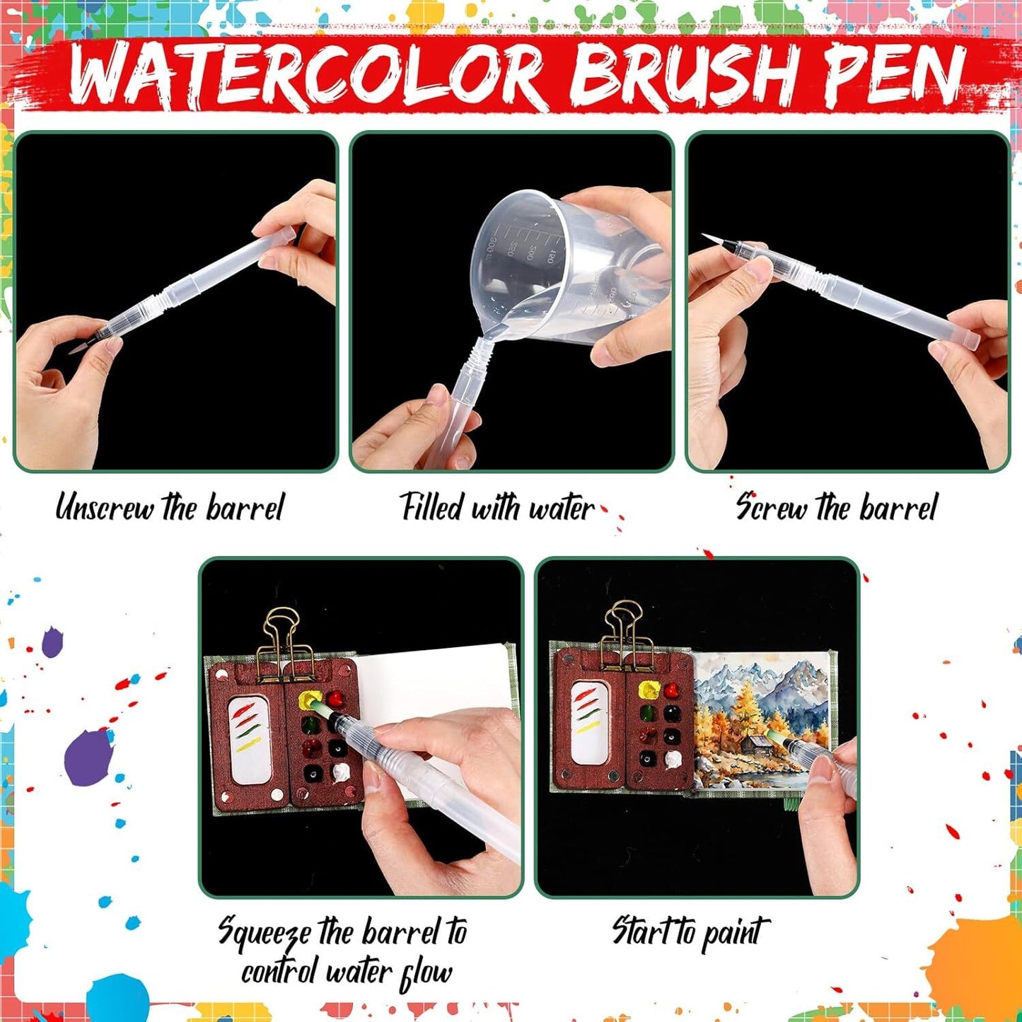 Mini Watercolor Travel Set - Compact & Portable Painting Kit for Artists