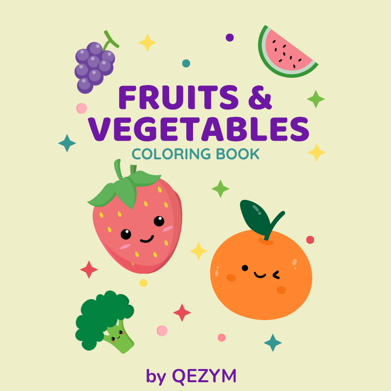 Fruits & Vegetables A-Z Coloring Book for Kids