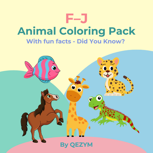 F–J Animal Coloring Book for Kids
